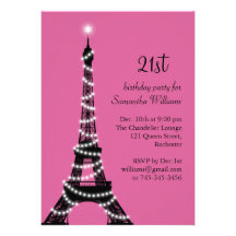 21ème invitation d'anniversaire de Tour Eiffel (fu