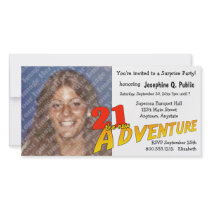21st Birthday Adventure Party Photo Invitation Custom Photo Card
