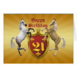 21st birthday card with a coat of arms