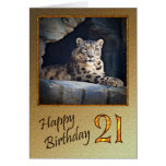 21st Birthday Card with a snow leopard