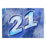 21st Birthday card with fireworks