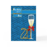 21st Birthday - Geometric Birthday Card Champagne