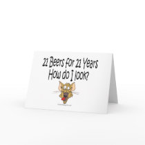 21st Birthday Gifts 21 Beers for 21 Years Greeting Card
