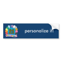 21st Birthday Gifts with Assorted Balloons Design Bumper Sticker