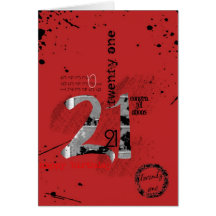 21st birthday greeting card