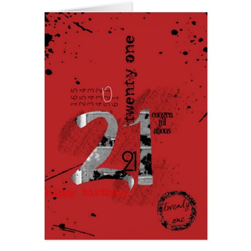 21st birthday greeting card