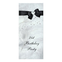 21st Birthday Party Black White Personalized Invite