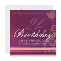 21st Birthday Party Floral Invitation