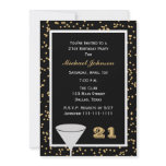21st Birthday Party Invitation -- 21 and Confetti