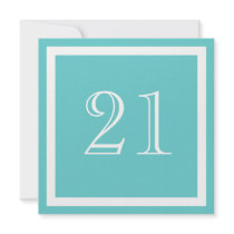 21st Birthday Party Invitation - Aqua