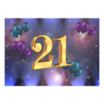21st Birthday Party Invitation balloons