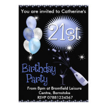 21st Birthday Party Invitation - Cocktail Glass