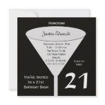21st Birthday Party Invitation in Black