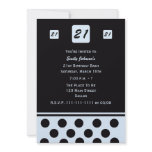21st Birthday Party Invitation - Modern 21 in Blue