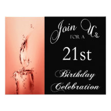21st Birthday Party Personalized Invitation