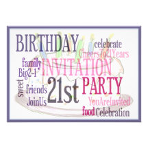 21st Birthday Party Personalized Invitation