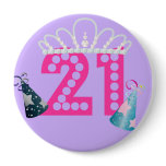 21st Birthday Purple Princess Buttons