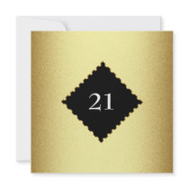 21st Metal Gold Frame Special Birthday Event Personalized Invitation