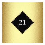 21st Metal Gold Frame Special Birthday Event Personalized Invitation