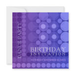 21st Purple Funky Dots Pattern Birthday Invitation