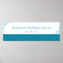 22.5"x7.5" Personalized Banner Blue Daisies