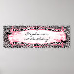 22.5"x7.5" Personalized Banner Butterfly Zebra
