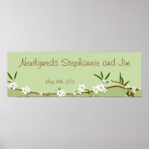 22.5"x7.5" Personalized Banner Dogwood Flowers Posters