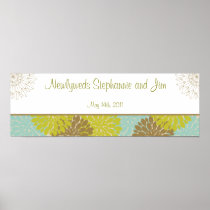 22.5"x7.5" Personalized Banner Floral Burst