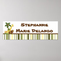 22.5"x7.5" Personalized Banner Jungle Babies