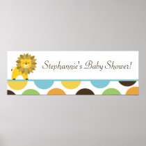 22.5"x7.5" Personalized Banner Jungle King Lion