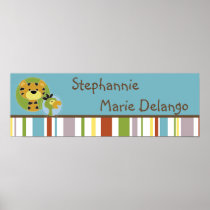 22.5"x7.5" Personalized Banner Jungle Tales Safari Poster
