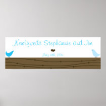 22.5"x7.5" Personalized Banner Love Birds Posters