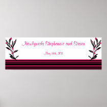 22.5"x7.5" Personalized Banner Pink and Black Wild