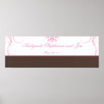 22.5"x7.5" Personalized Banner Pink Chandelier