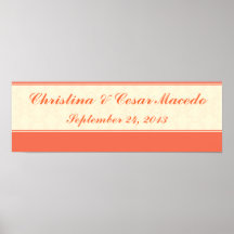 22.5"x7.5" Personalized Pinkish/Peach Formal Scrol Print