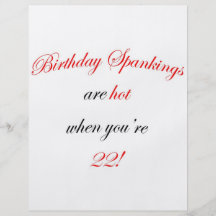 22 Birthday Spanking Full Color Flyer