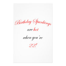22 Birthday Spanking Stationery
