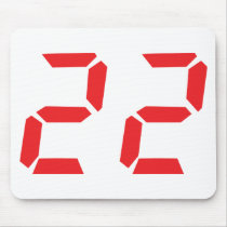 22 twenty-two red alarm clock digital number mouse mats
