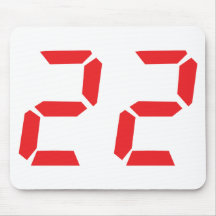 22 twenty-two red alarm clock digital number mouse mats