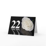 22nd Birthday Card with a classic white rose