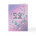 22nd Birthday card with diamond stars