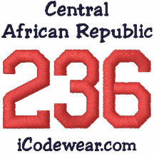 236 Central African Republic Embroidered Hooded Sweatshirts