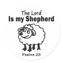 23 Psalm Round Sticker