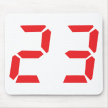 23 twenty-three red alarm clock digital number mouse pads