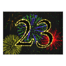 23rd birthday party invitate custom announcement