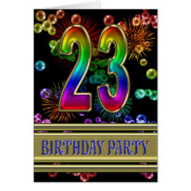 23rd Birthday party Invitation Card
