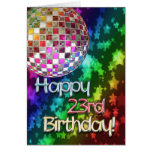 23rd birthday with disco ball and rainbow of stars card