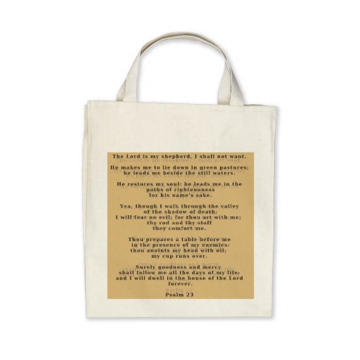 23rd Psalm Highlighted Totebag
