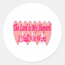 23rd Psalm--Pink Hearts--Gifts Stickers