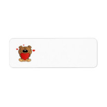 2488 TEDDYBEAR TEDDY BEAR HOLDING RED HEART LOVE C LABELS